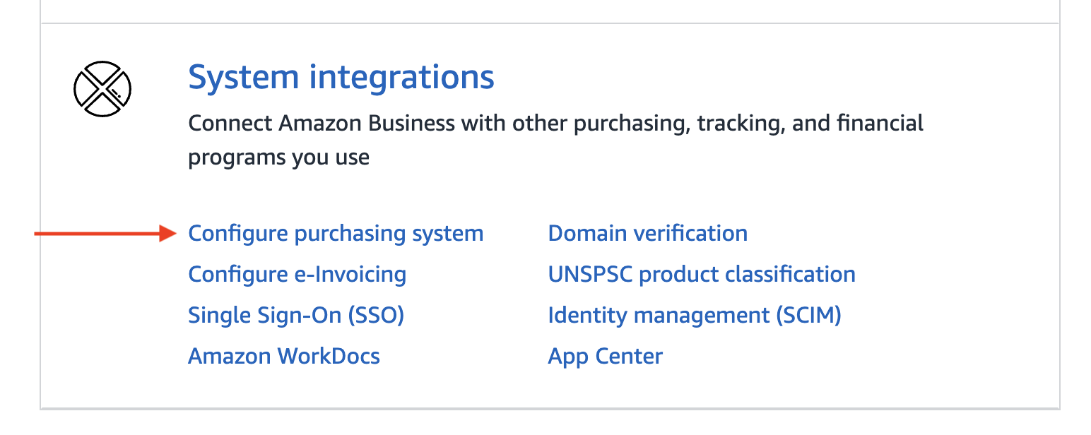 Configure purchasing system